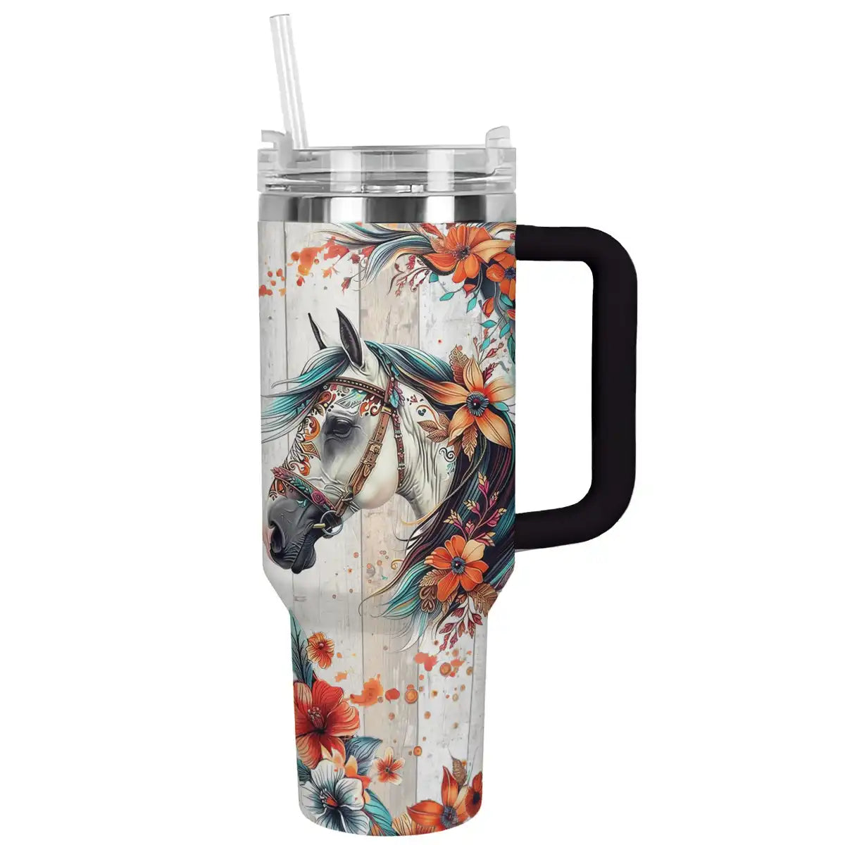 Shineful Tumbler Floral Horse Ver2