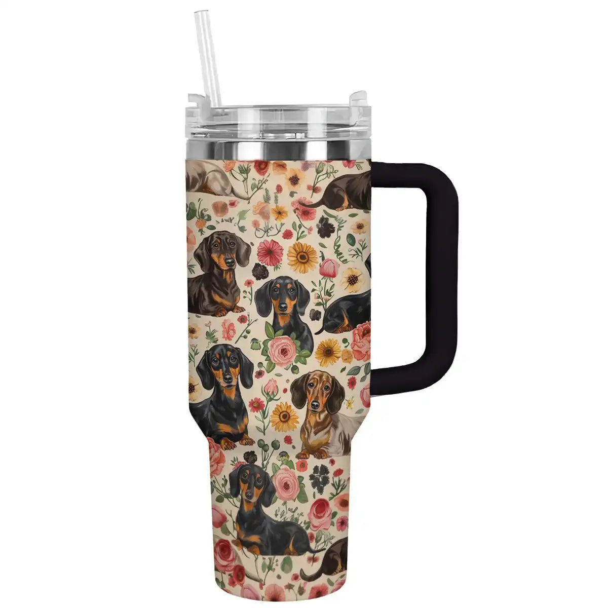 Shineful Tumbler Floral Dachshunds Ver6