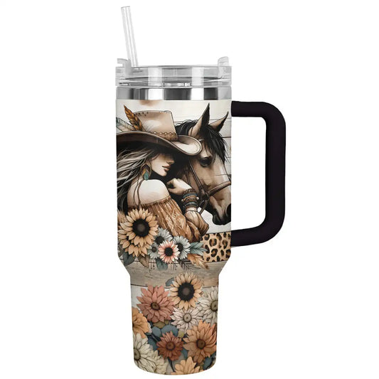 Shineful Tumbler Cowgirl With Horse