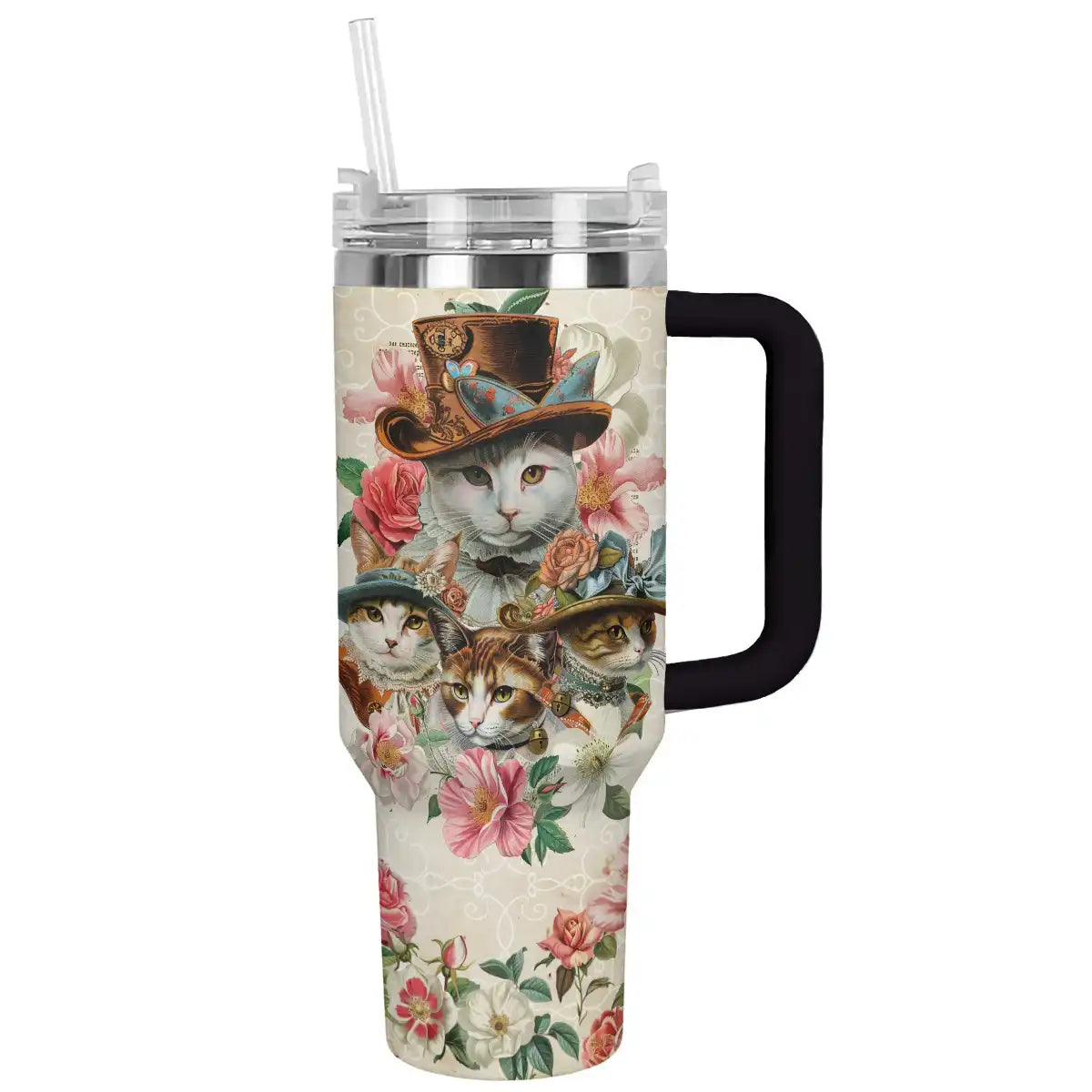 Shineful Tumbler Floral Cats