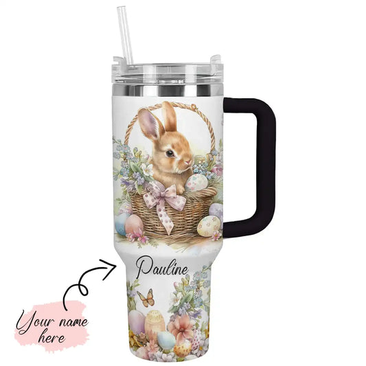 Glänzender Tumbler-Hase mit Eiern