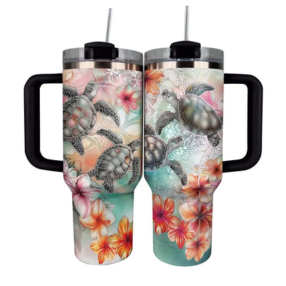 Shineful Tumbler Hibiscus Sea Turtles