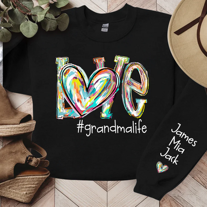 Shineful Sweatshirts Love Grandma Life Color Personalized Custom Name