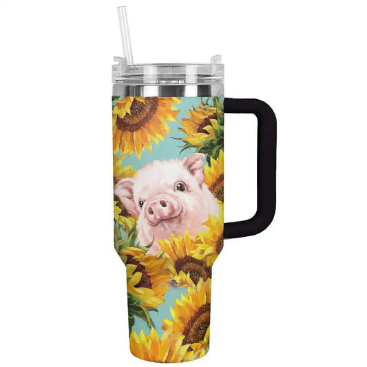 Shineful Tumbler Pig In Sunflowers