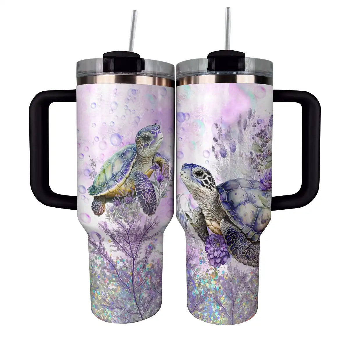 Shineful Tumbler Purple Sea Turtles