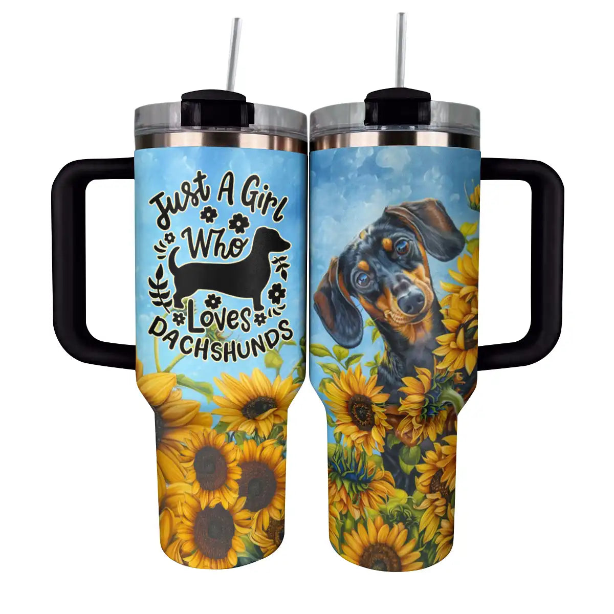 Shineful Tumbler Sunflower Dachshund Ver2