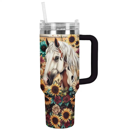 Shineful Tumbler Floral Horse