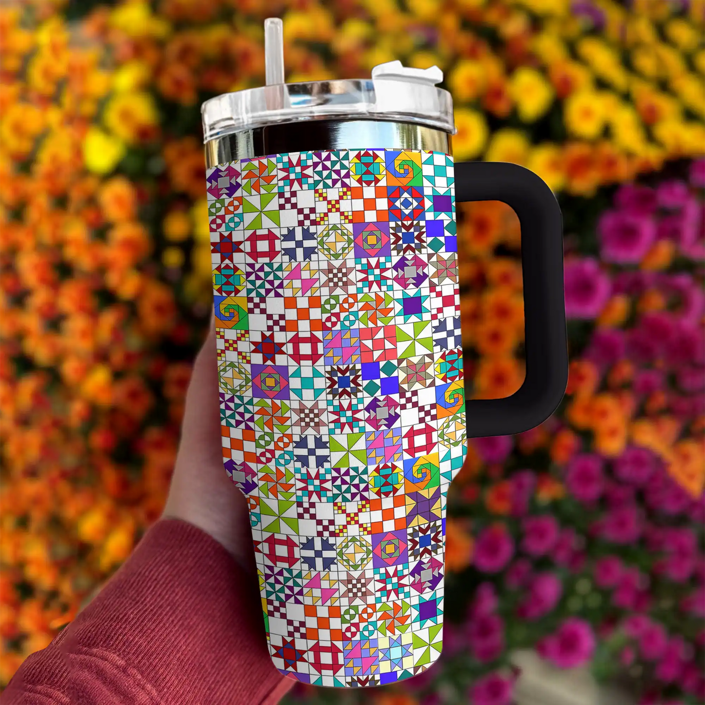 Shineful Tumbler Bunte Quiltblöcke