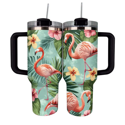 Glänzender Becher Tropische Flamingos