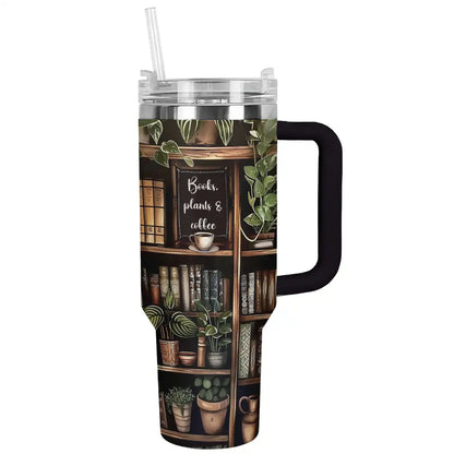 Shineful Tumbler Livres, plantes et café