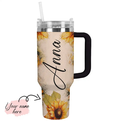 Shineful Tumbler Personalized Sunflowers