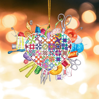 Quilt Heart Shineful® Decoration Ornament Nl09 2