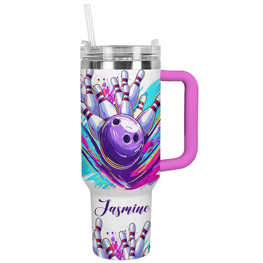 Shineful Personalized Tumbler Colorful Bowling