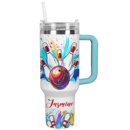 Glänzender personalisierter Becher „Bowling In My Love“