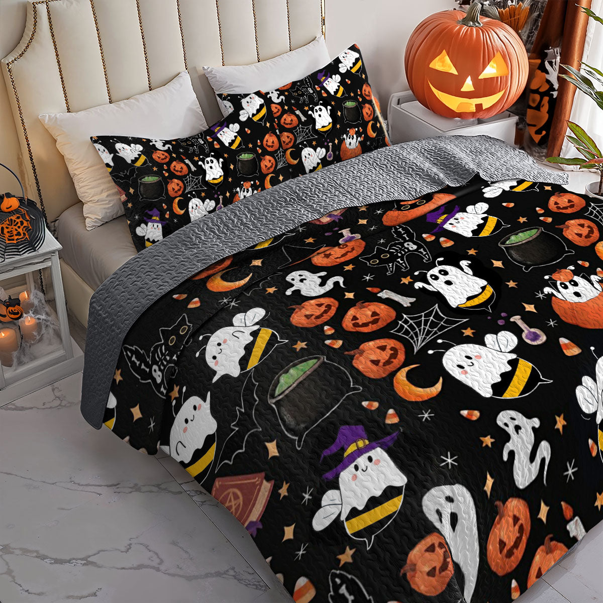 Shineful All Season Quilt 3-Piece Set Boo Bees