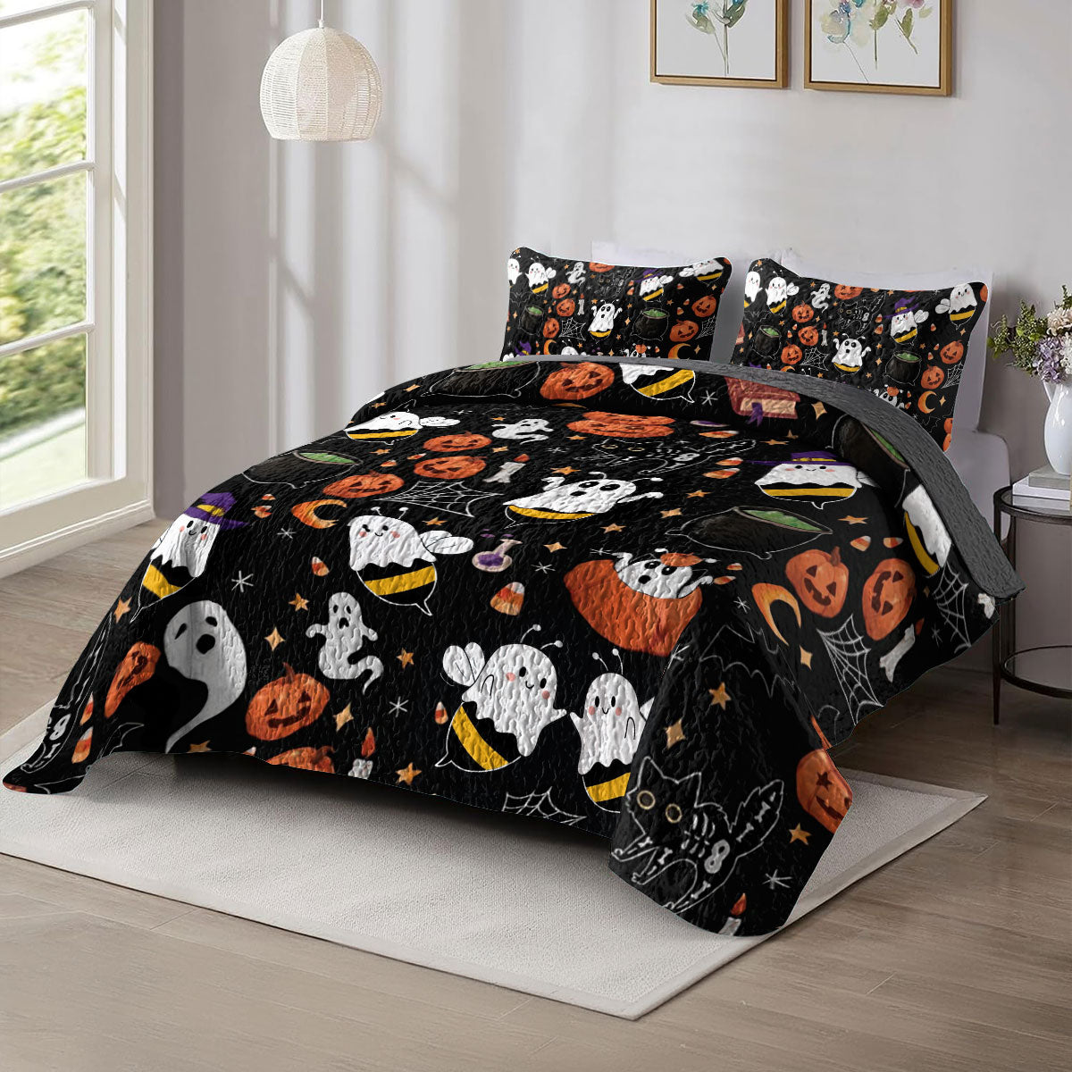 Shineful All Season Quilt 3-Piece Set Boo Bees