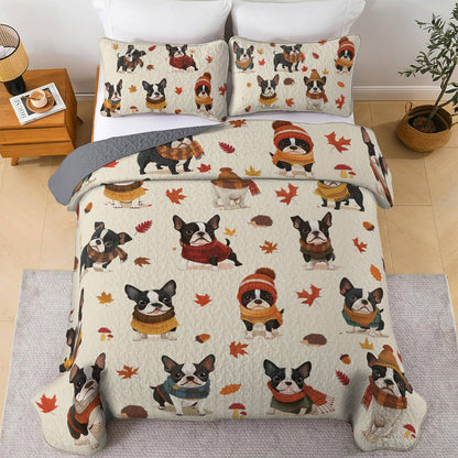 Shineful All Season Quilt 3-Piece Set Autumn Terrier