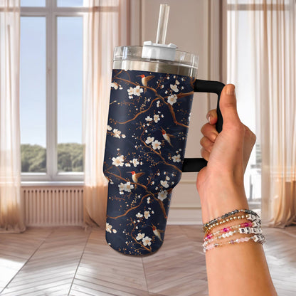 Shineful Tumbler Cherry Blossom And Bird