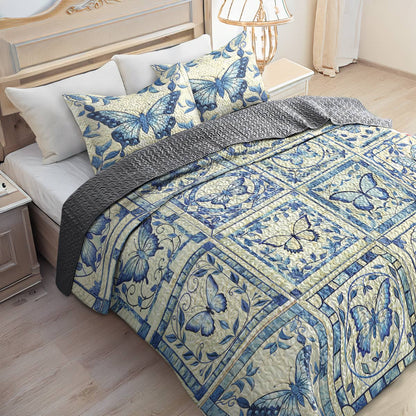 Shineful All Season Quilt 3-Piece Set Breathtaking Butterflies