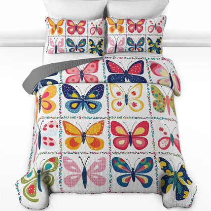 Shineful All Season Quilt 3-Piece Set Pretty Butterflies Love