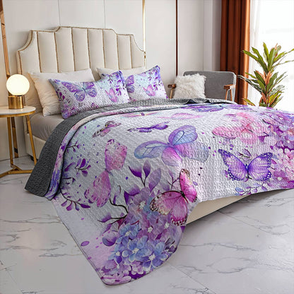 Shineful All Season Quilt 3-Piece Set Magnificent Butterflies