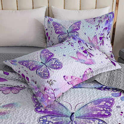 Shineful All Season Quilt 3-Piece Set Magnificent Butterflies