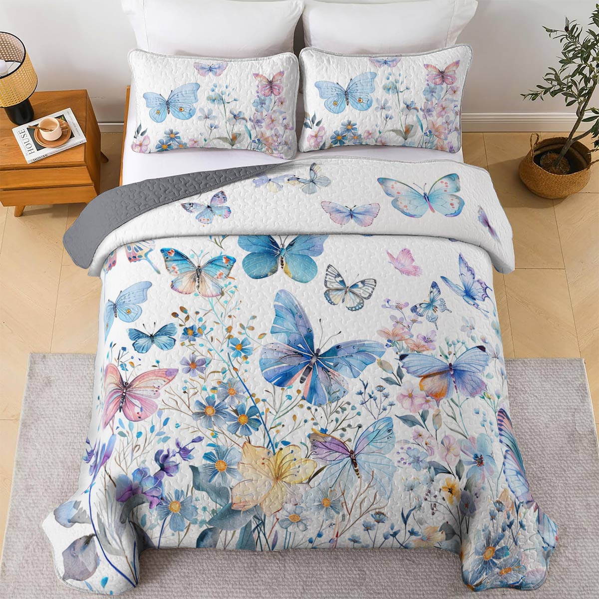 Shineful All Season Quilt 3-teiliges Set Dreaming Butterflies