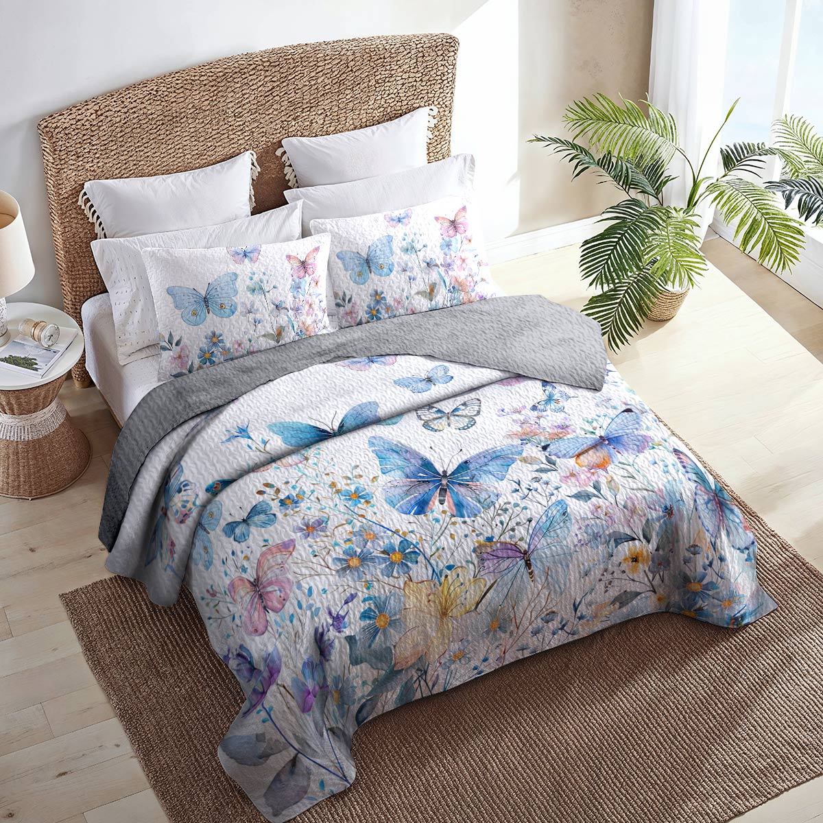 Shineful All Season Quilt 3-Piece Set Dreaming Butterflies