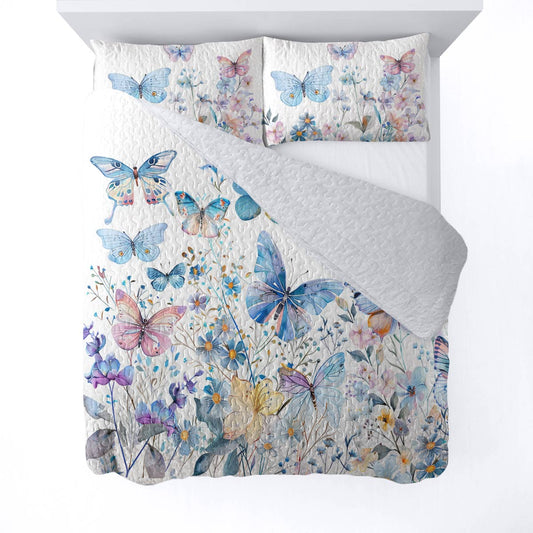 Shineful All Season Quilt 3-Piece Set Dreaming Butterflies