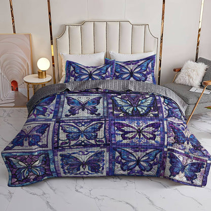 Shineful All Season Quilt 3-Piece Set Magnificent Butterflies