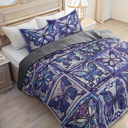 Shineful All Season Quilt 3-Piece Set Magnificent Butterflies