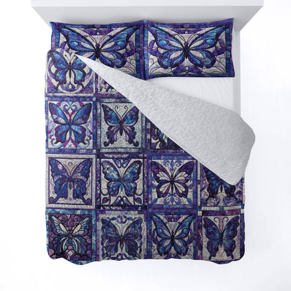 Shineful All Season Quilt 3-Piece Set Magnificent Butterflies