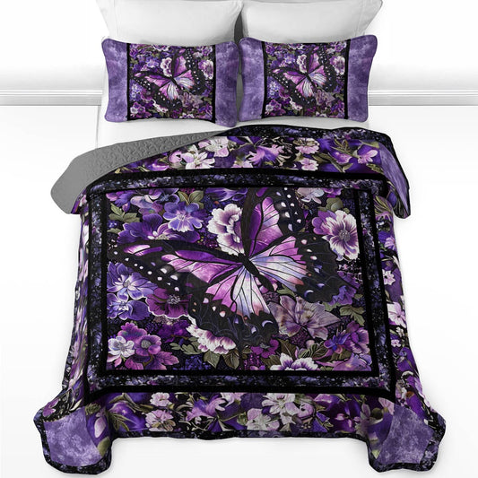 Shineful All Season Quilt 3-teiliges Set Exquisite Schmetterlingsblumen