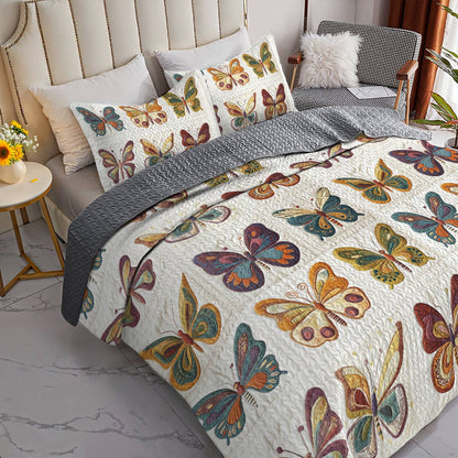 Shineful All Season Quilt 3-Piece Set Classical Butterflies