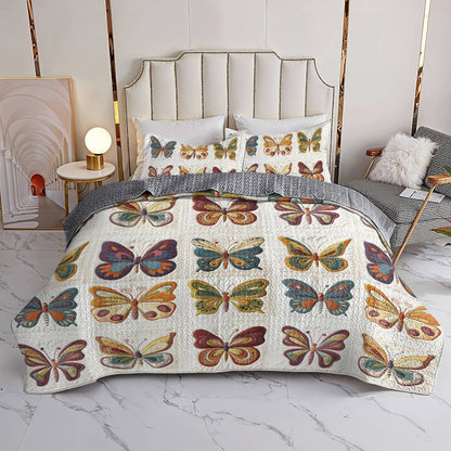 Shineful All Season Quilt 3-Piece Set Classical Butterflies