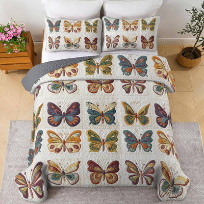 Shineful All Season Quilt 3-Piece Set Classical Butterflies