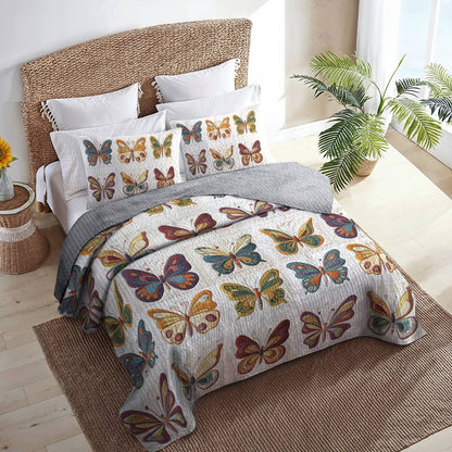 Shineful All Season Quilt 3-Piece Set Classical Butterflies