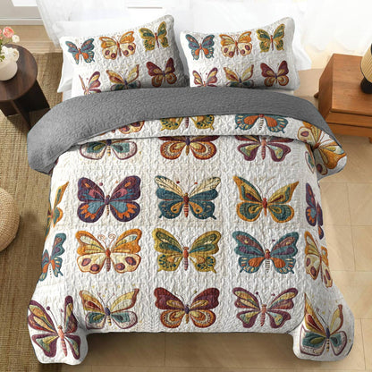 Shineful All Season Quilt 3-Piece Set Classical Butterflies