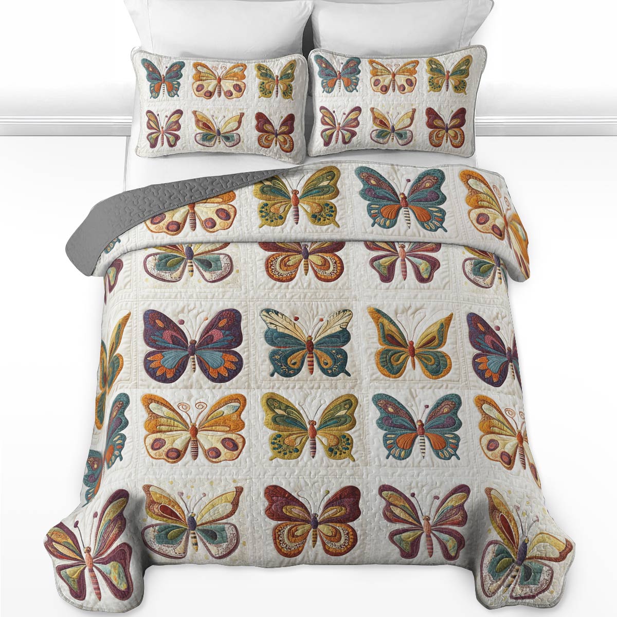 Shineful All Season Quilt 3-Piece Set Classical Butterflies