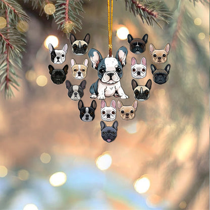 Bulldog Shineful® Decoration Ornament Lovely Heart Mn8