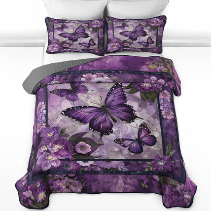 Shineful All Season Quilt 3-Piece Set Enchanted Butterfly