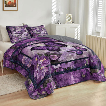 Shineful All Season Quilt 3-Piece Set Enchanted Butterfly