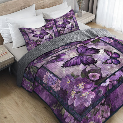 Shineful All Season Quilt 3-Piece Set Enchanted Butterfly