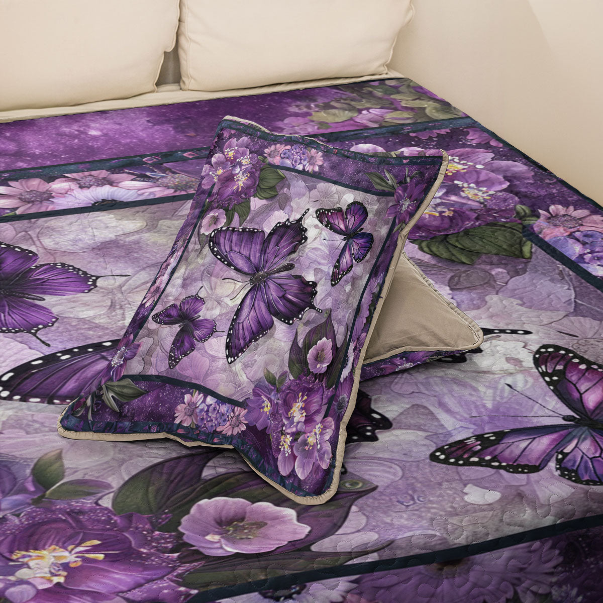 Shineful All Season Quilt 3-Piece Set Enchanted Butterfly