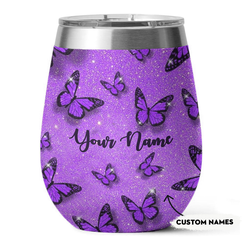 Butterfly 12 Oz Shineful™ Wine Tumbler Personalized Gorgeous Mn8 12Oz