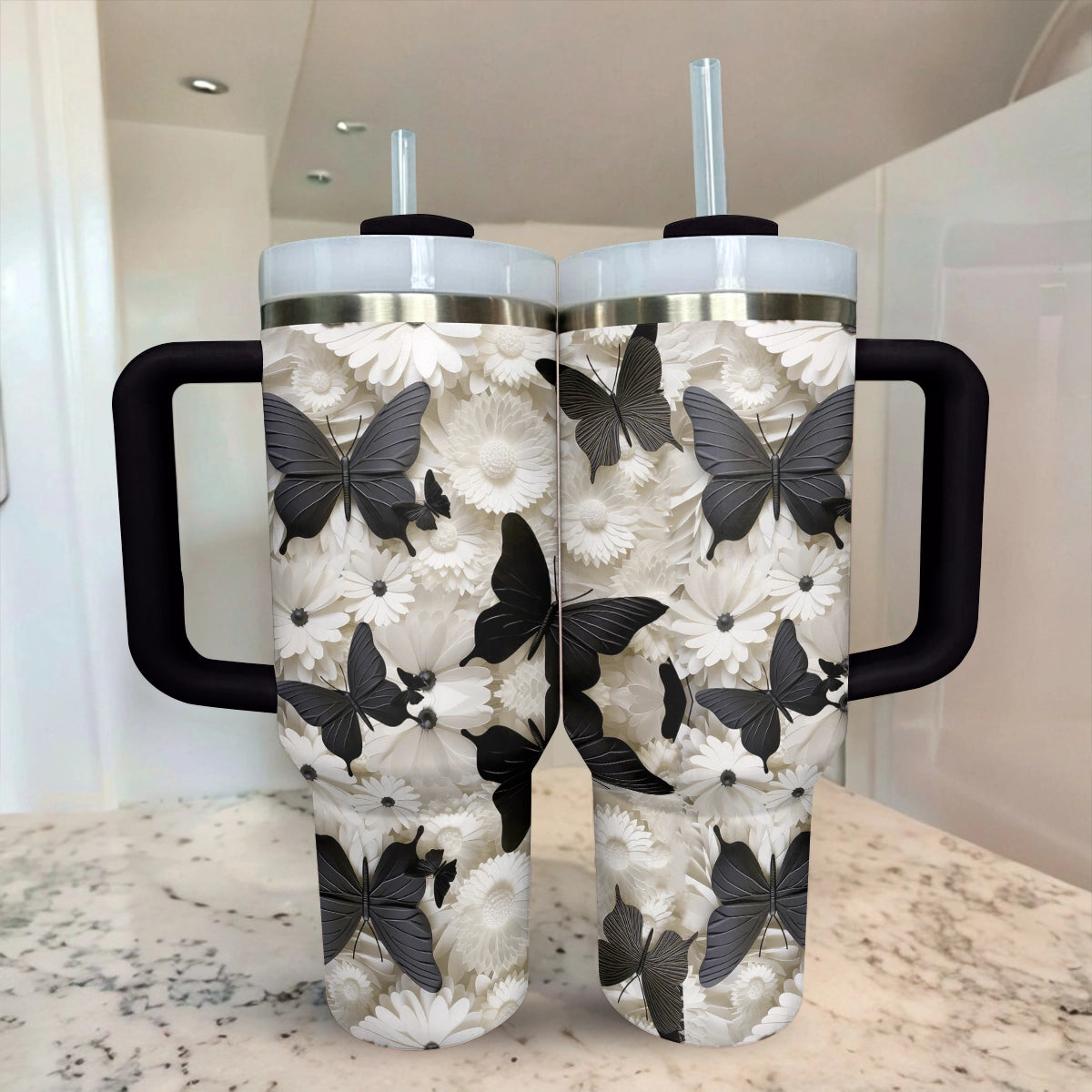 Butterfly Shineful Tumbler Black Butterfly