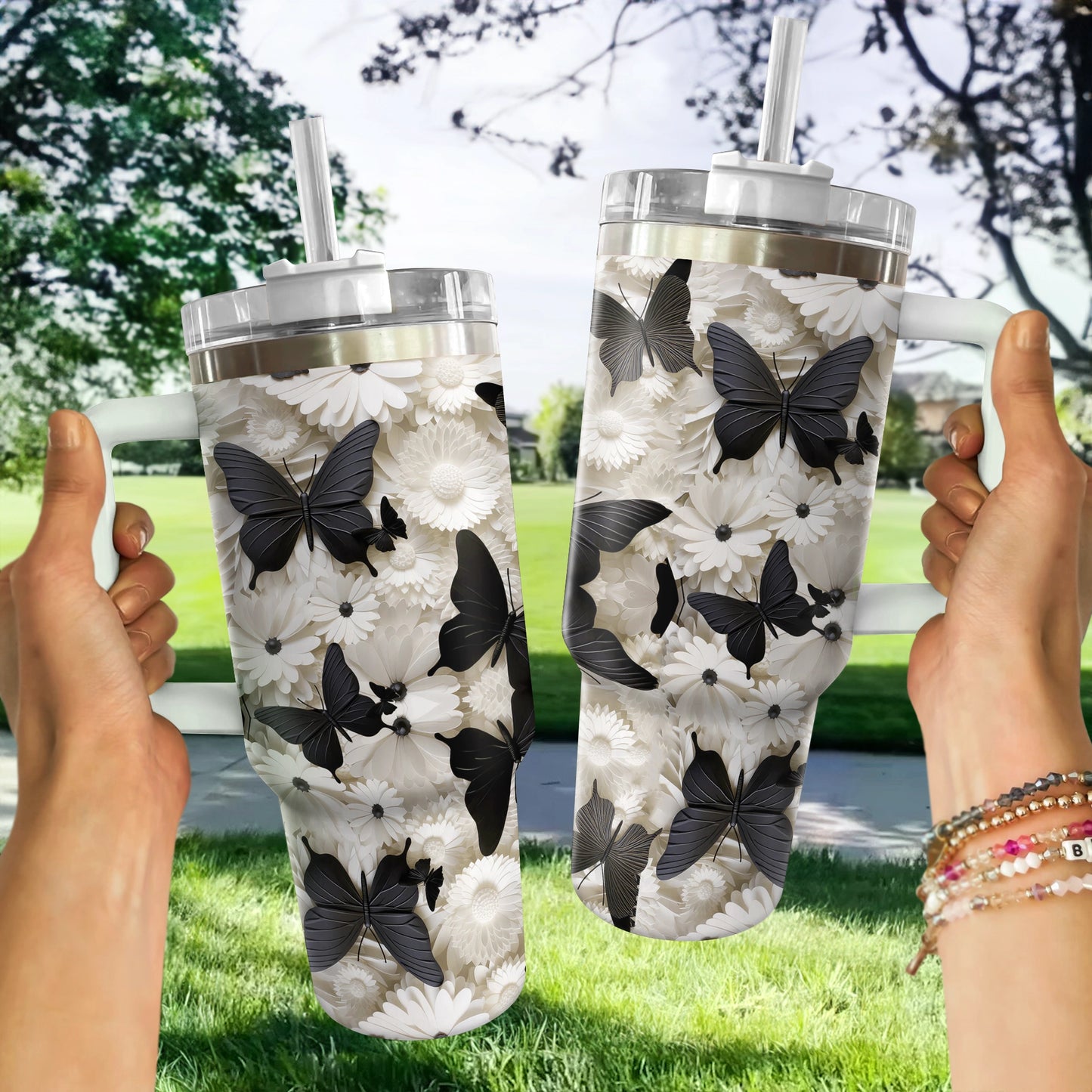 Butterfly Shineful Tumbler Black Butterfly