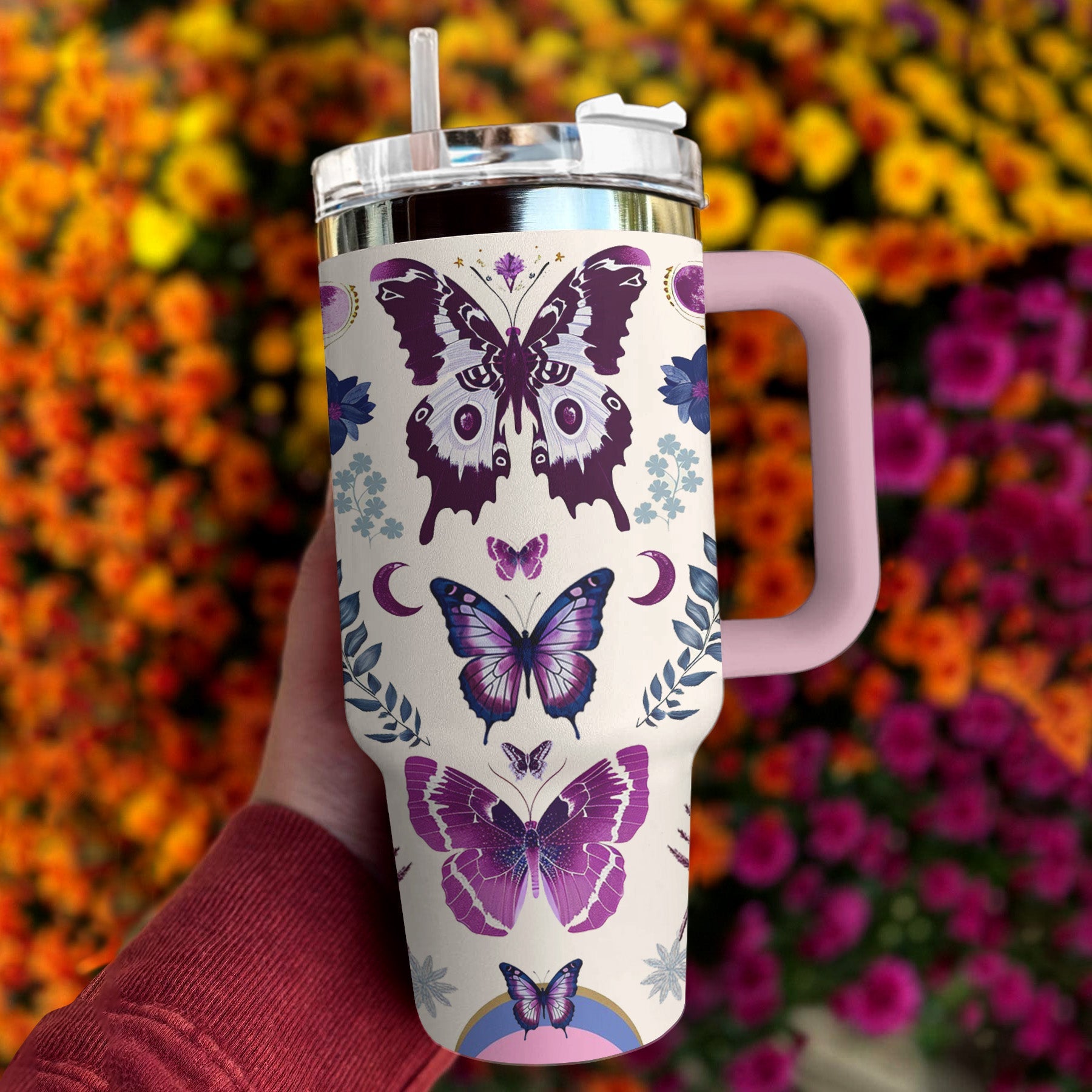 Butterfly 40 Oz Shineful™ Tumbler Gorgeous Mn8 Pink 40Oz