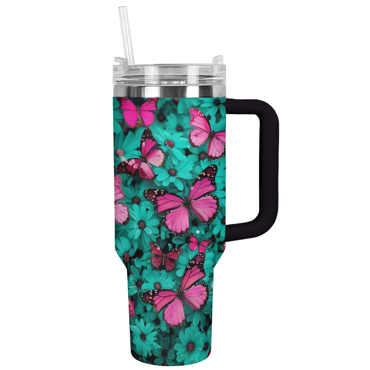 Shineful Tumbler Butterfly Turquoise Blooms