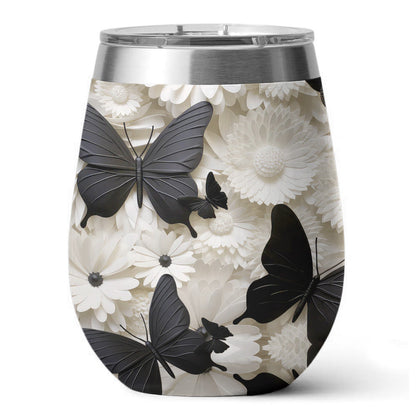 Butterfly 12 Oz Shineful™ Wine Tumbler Black Mn8 12Oz